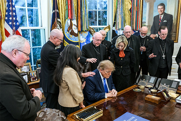 Catholic Bishops Accused of Political Use After White House Prayer Ceremony
