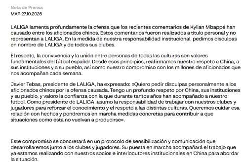 La Liga Apologizes for Mbappés Remarks to Chinese Fans