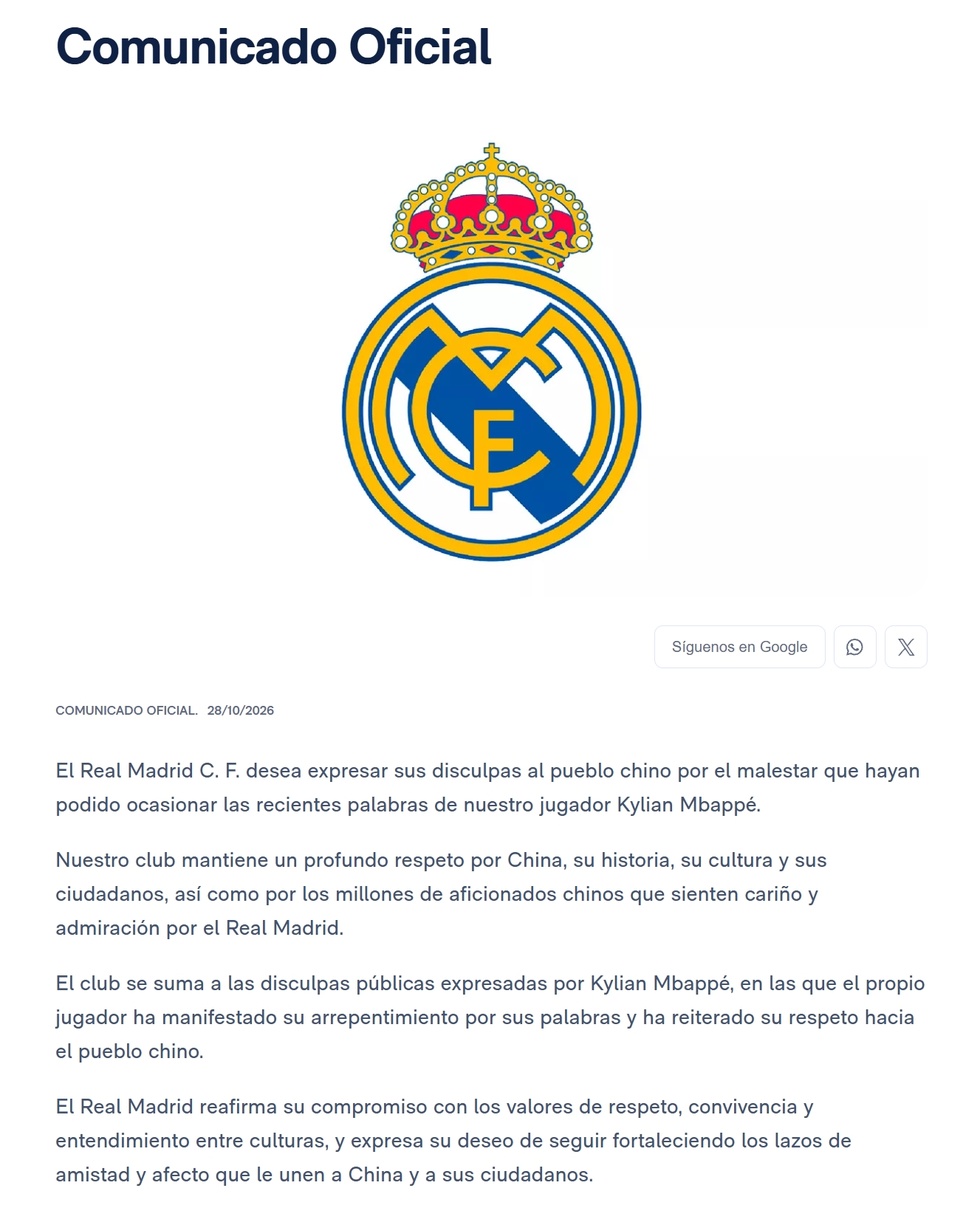 Real Madrid Apologizes for Mbappés Comments on China